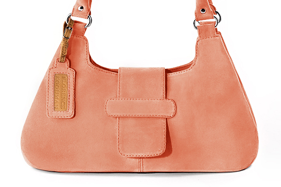 Dress handbag in peach leather - Profile view